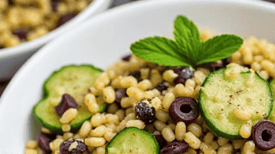 Greek Orzo Pasta Salad with Kalamata Olives Cucumber LemonDill Dressing